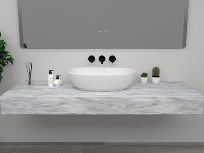 Low Sided Oval Shaped Basin Cast stone - Solid Surface Basin 600mm