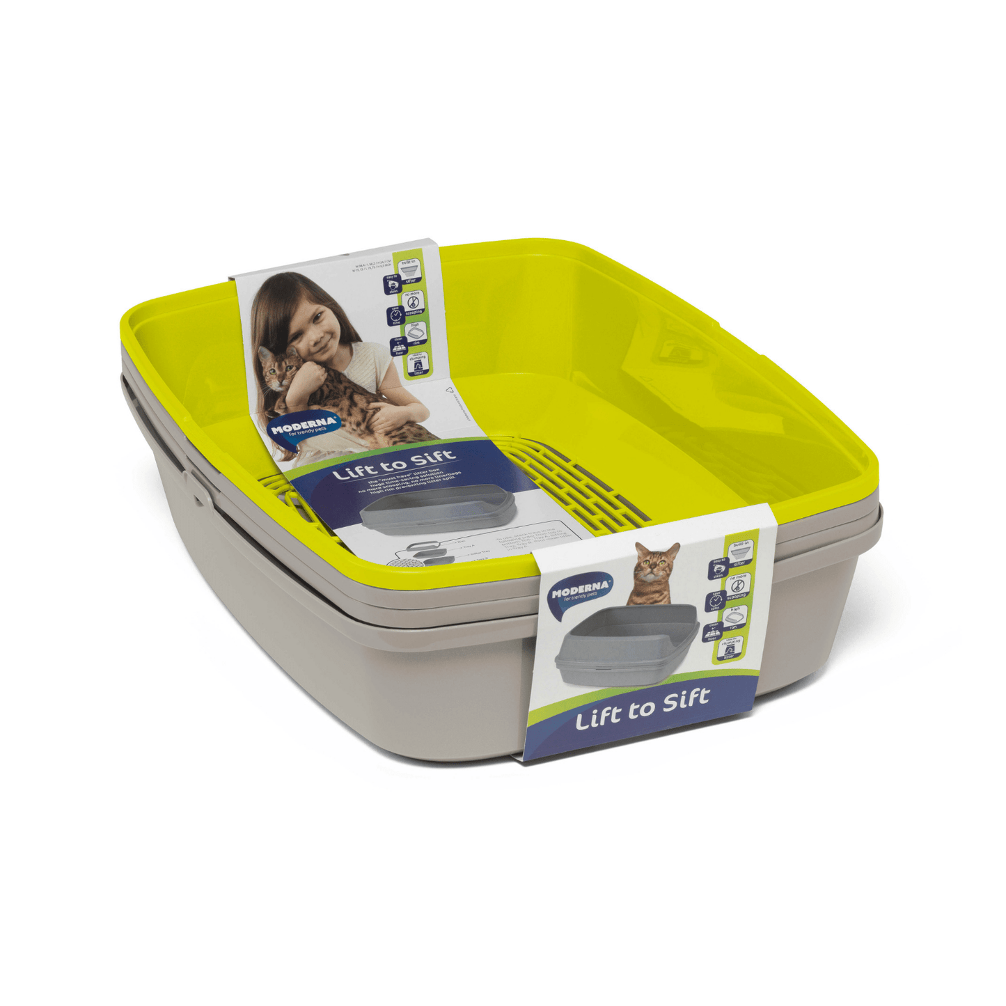 Scoop Free Cat Litter Box, Moderna Lift-to-Sift Grey, Jumbo