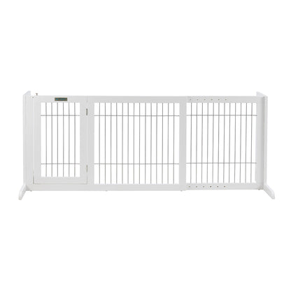 Freestanding Retractable Dog Barrier with Gate Large