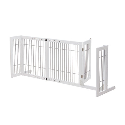 Freestanding Retractable Dog Barrier with Gate Small