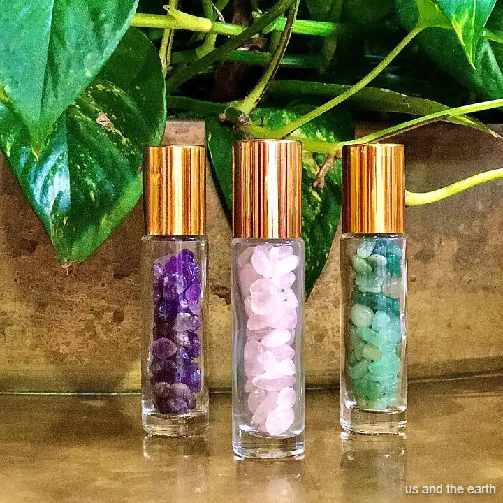 Essential Oil Crystal Gemstone Roller Bottle