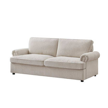 PHEBE 3 Seater Sofa bed with Separate Foam Mattress- Corduroy Cream