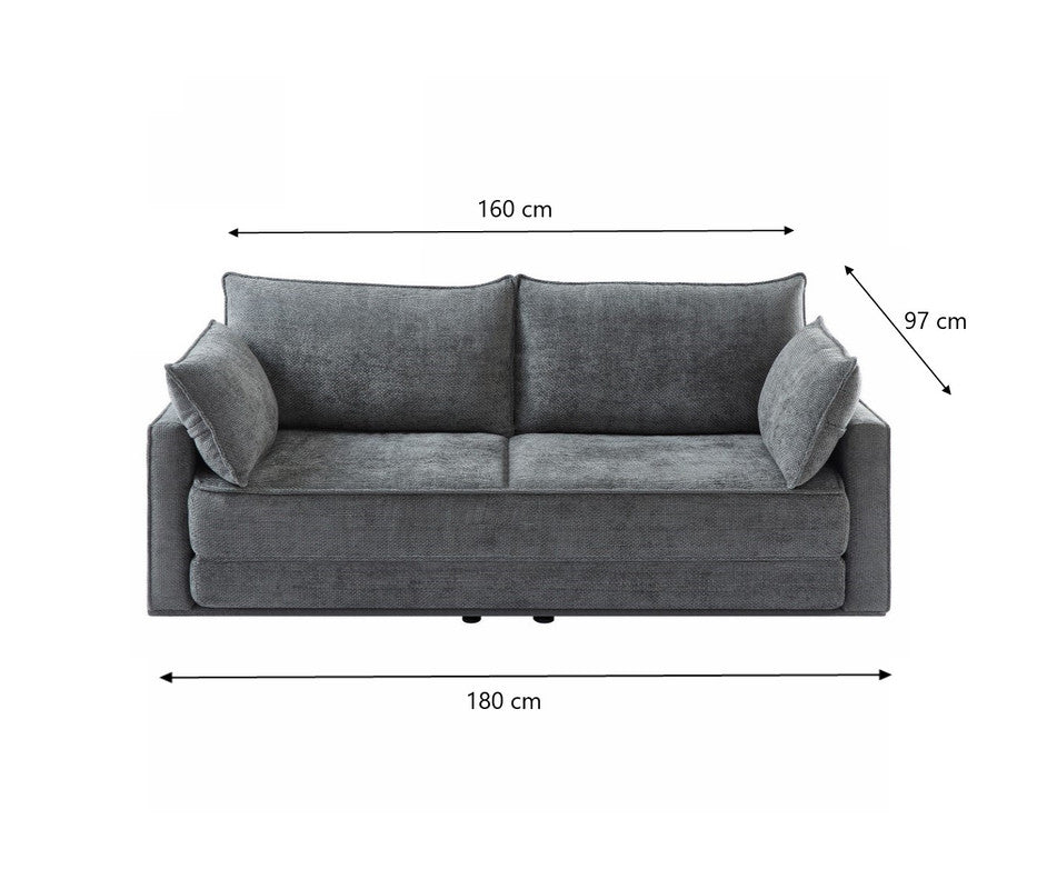 COMFY 3 Seater Sofa bed Queen Grey