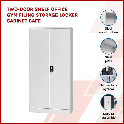 Two-Door Shelf Office Gym Filing Storage Locker Cabinet Safe