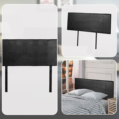 PU Leather Double Bed Headboard Bedhead - Black