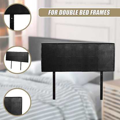 PU Leather Double Bed Headboard Bedhead - Black