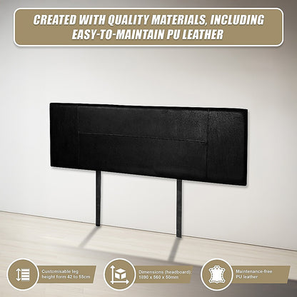 PU Leather King Bed Headboard Bedhead - Black