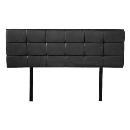 PU Leather Double Bed Deluxe Headboard Bedhead - Black