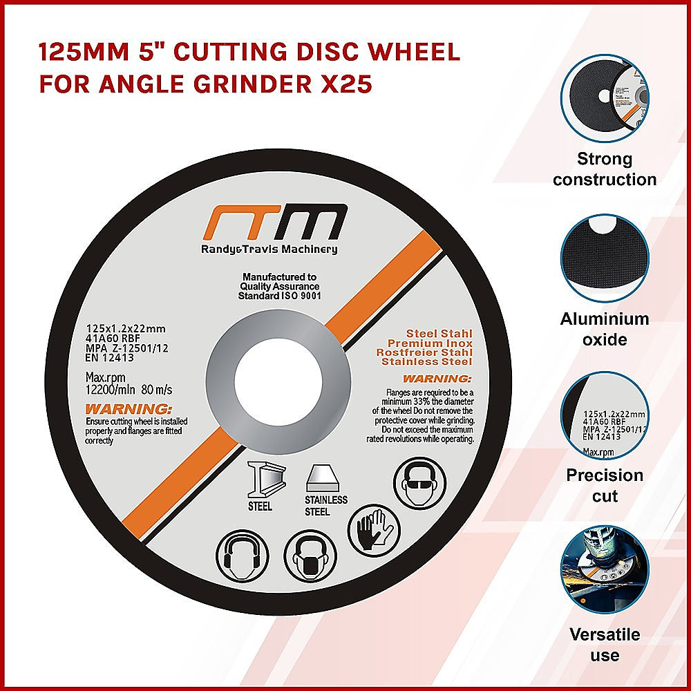 125mm 5" Cutting Disc Wheel for Angle Grinder x25