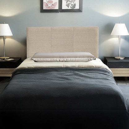 Linen Fabric Single Bed Headboard Bedhead - Beige