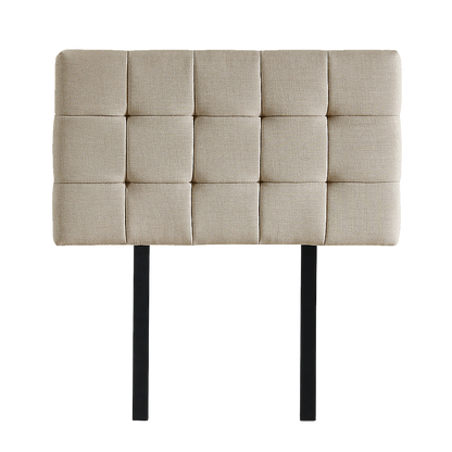 Linen Fabric Single Bed Deluxe Headboard Bedhead - Beige