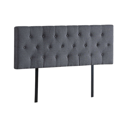 Linen Fabric Queen Bed Deluxe Headboard Bedhead - Grey