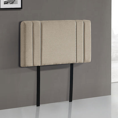 Linen Fabric Single Bed Deluxe Headboard Bedhead - Beige