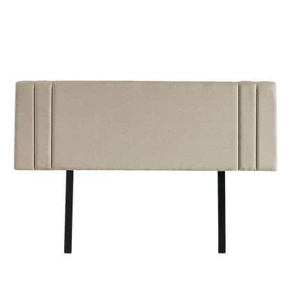 Linen Fabric Queen Bed Deluxe Headboard Bedhead - Beige