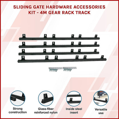 Sliding Gate Hardware Accessories Kit - 4m Gear Rack Track