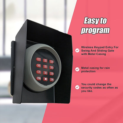 Wireless Keypad Entry For Swing And Sliding Gate with Metal Casing