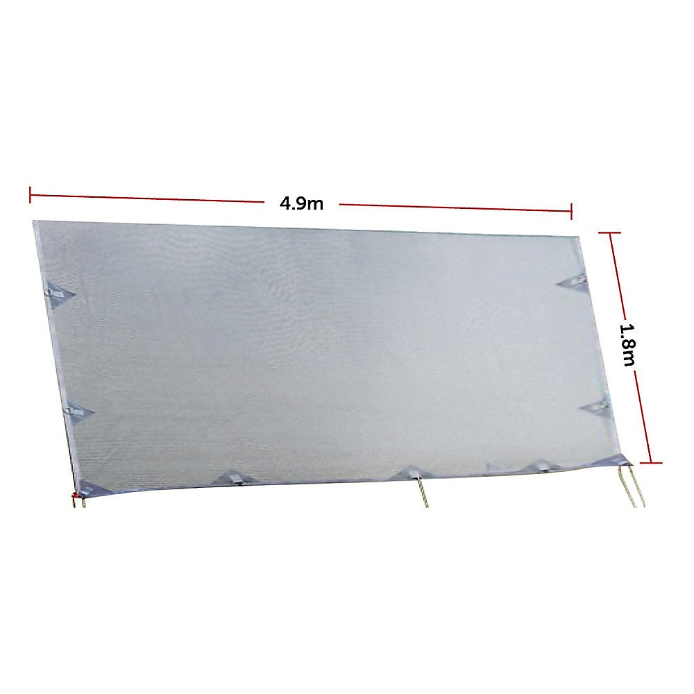 4.9m Caravan Privacy Screen Side Sunscreen Sun Shade for 17' Roll Out Awning