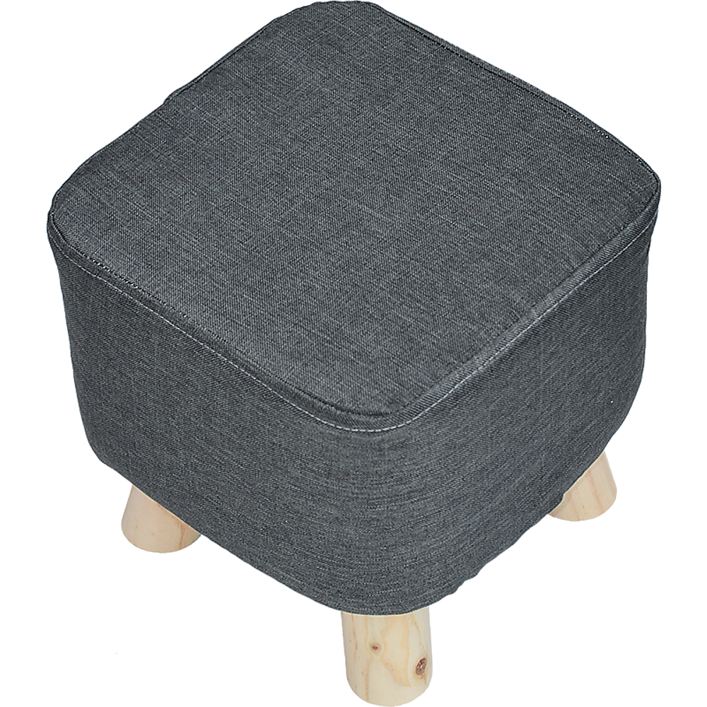 Fabric Ottoman Foot Stool Rest Pouffe Footstool Wood Storage Padded Seat