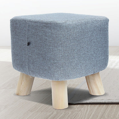 Fabric Ottoman Foot Stool Rest Pouffe Footstool Wood Storage Padded Seat