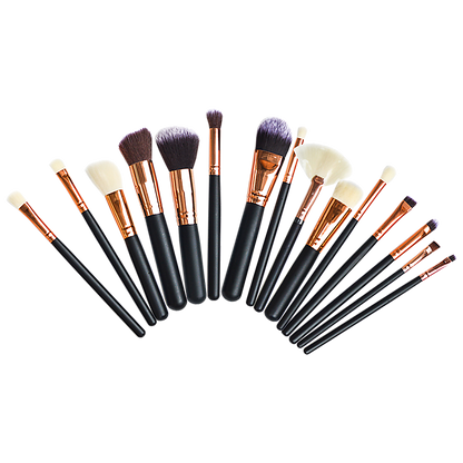 Soft 15Pcs Pro Face Powder Makeup Brushes Set Eyeshader Blending Highlight Tools