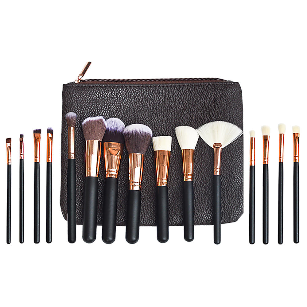 Soft 15Pcs Pro Face Powder Makeup Brushes Set Eyeshader Blending Highlight Tools