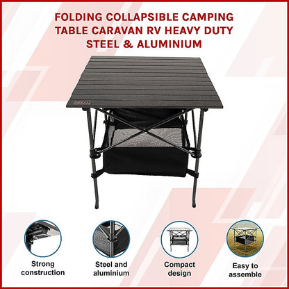 Folding Collapsible Camping Table Caravan RV Heavy Duty Steel & Aluminium