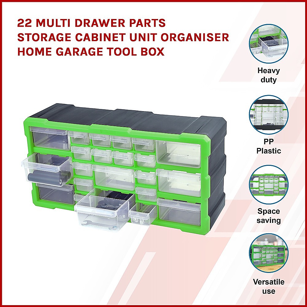 22 Multi Drawer Parts Storage Cabinet Unit Organiser Home Garage Tool Box