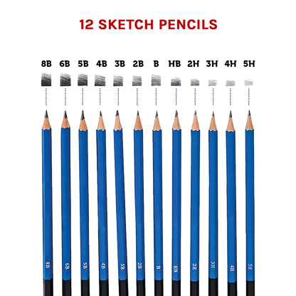 Art Sketch Pencils Oil Drawing Colouring Graphite Charcoal Pencil Set 72pcs/set