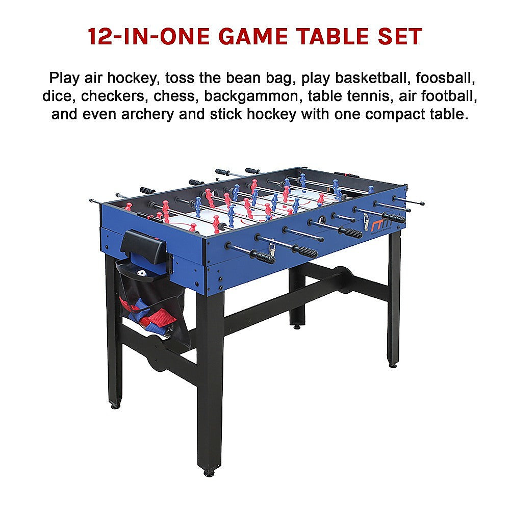 4FT 12-in-1 Combo Games Tables Foosball Soccer Basketball Hockey Pool Table Tennis