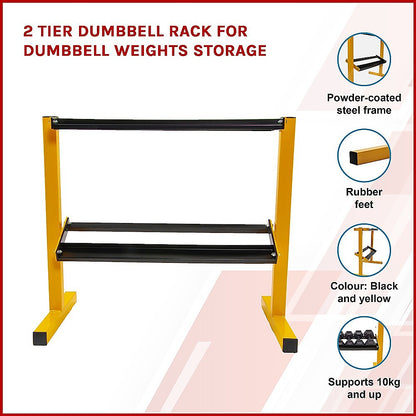 2 Tier Dumbbell Rack for Dumbbell Weights Storage