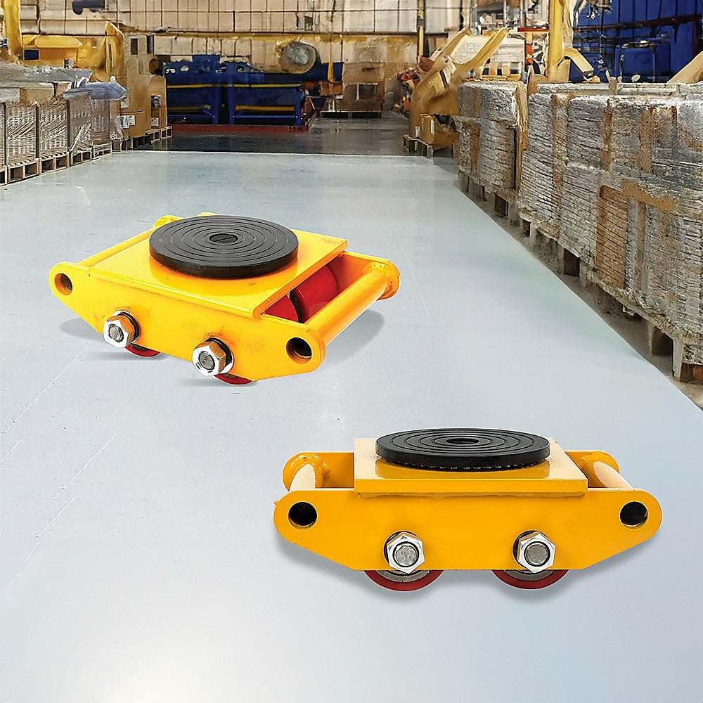 3x3 Heavy Duty Machine Dolly Skate Machinery Roller Mover Cargo Trolley 6T