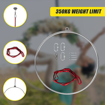 Aerial Yoga Hoop 90CM Lyra Hoop Circus Single Point Aerial Ring Set