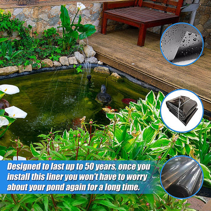 Fish Pond Liner 3 x 4.6m x 0.5mm Garden Pool Membrane Reinforced