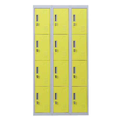 12-Door Locker for Office Gym Shed School Home Storage - Padlock-operated