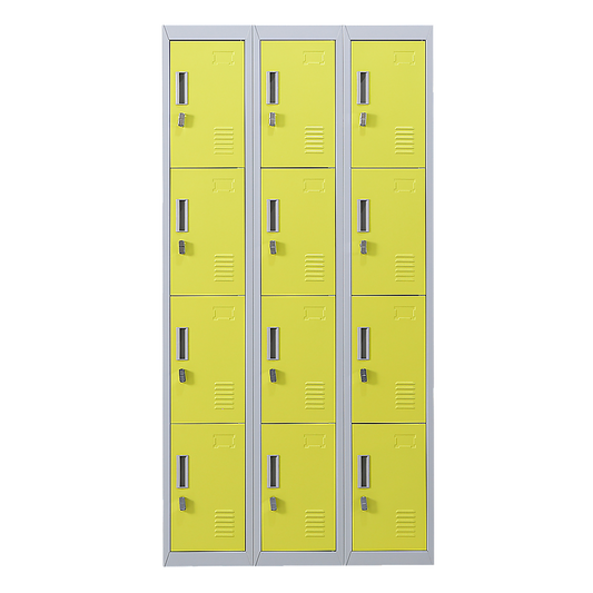 12-Door Locker for Office Gym Shed School Home Storage - Padlock-operated