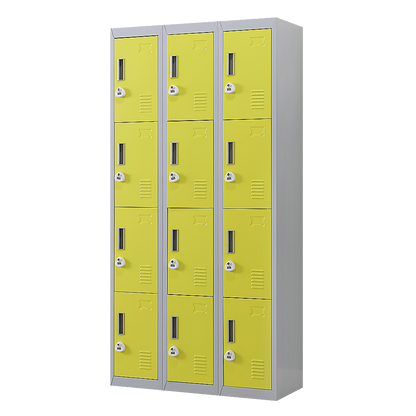 12-Door Locker for Office Gym Shed School Home Storage - 3-Digit Combination Lock