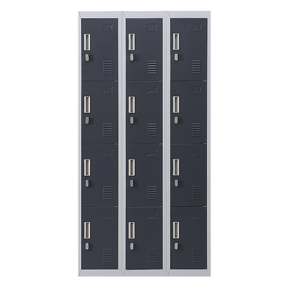 12-Door Locker for Office Gym Shed School Home Storage - Padlock-operated