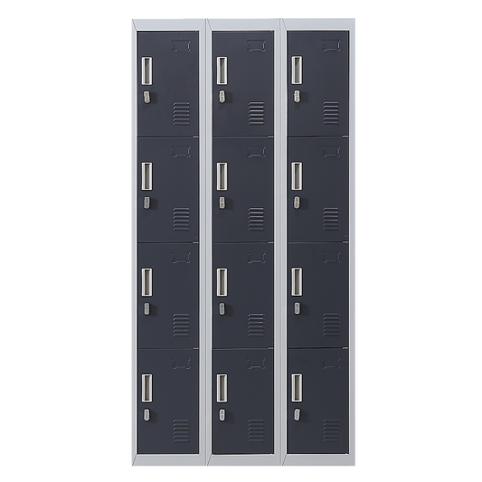 12-Door Locker for Office Gym Shed School Home Storage - Padlock-operated