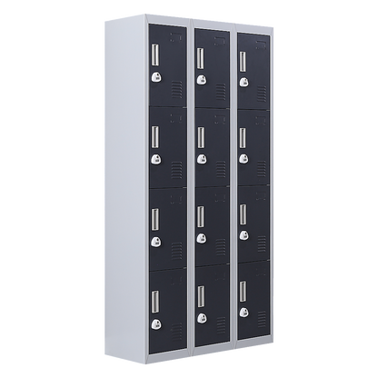 12-Door Locker for Office Gym Shed School Home Storage - 3-Digit Combination Lock