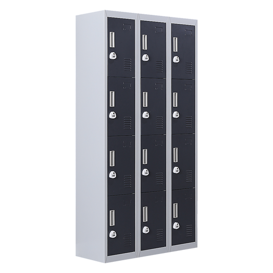 12-Door Locker for Office Gym Shed School Home Storage - 3-Digit Combination Lock