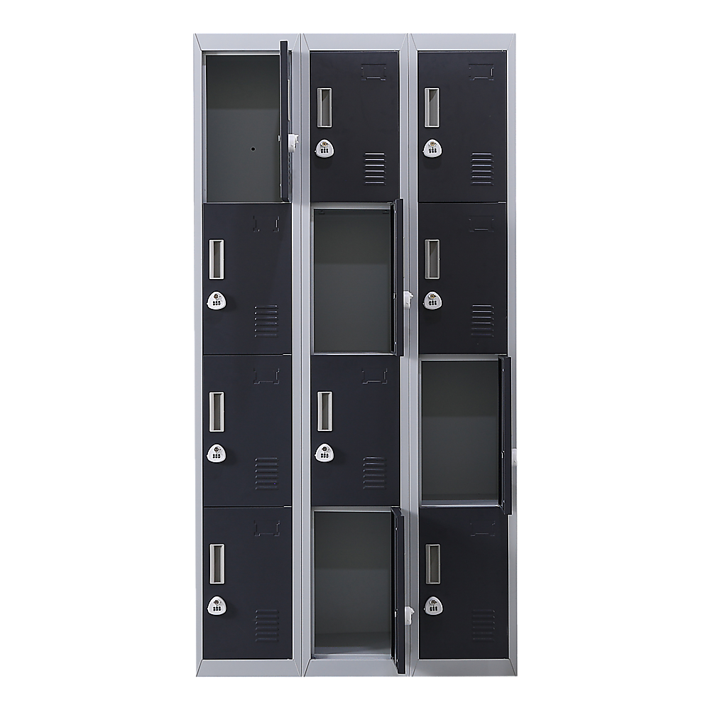 12-Door Locker for Office Gym Shed School Home Storage - 3-Digit Combination Lock