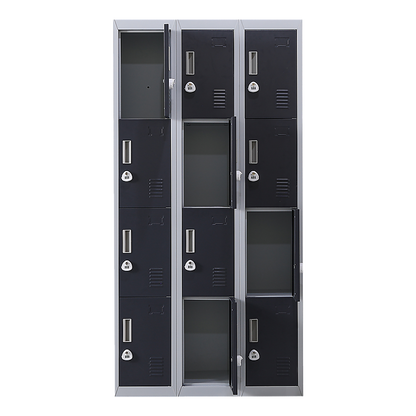 12-Door Locker for Office Gym Shed School Home Storage - 3-Digit Combination Lock