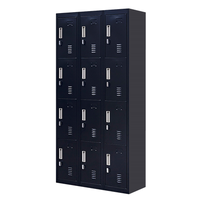 12-Door Locker for Office Gym Shed School Home Storage - Padlock-operated