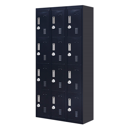 12-Door Locker for Office Gym Shed School Home Storage - 3-Digit Combination Lock