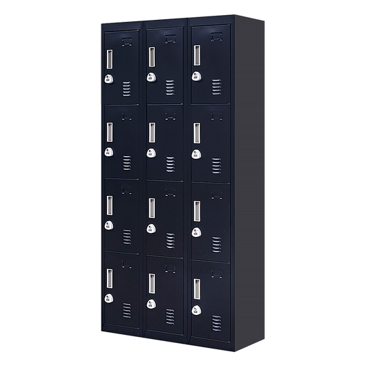 12-Door Locker for Office Gym Shed School Home Storage - 3-Digit Combination Lock