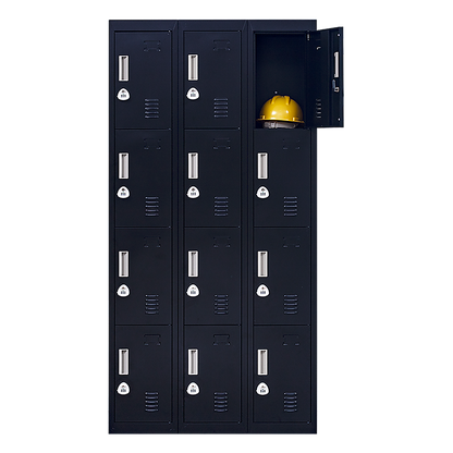 12-Door Locker for Office Gym Shed School Home Storage - 3-Digit Combination Lock