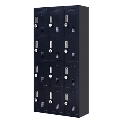 12-Door Locker for Office Gym Shed School Home Storage - 4-Digit Combination Lock