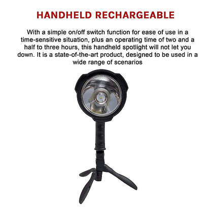 10W Handheld Spot Light Rechargeable LED Spotlight Hunting Shooting 12V