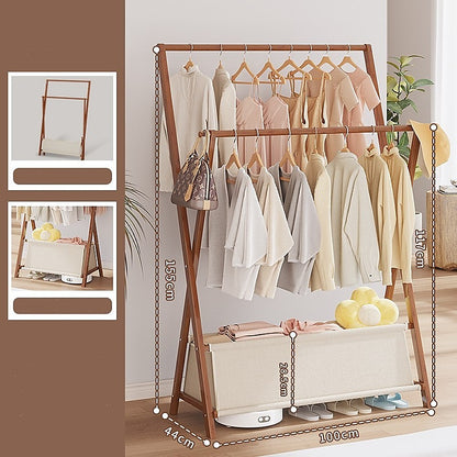 100cm Clothes Rail Rack Rack Garment Rack Freestanding Hanger Bedroom Clothing Rack With Lower Storage Shelf