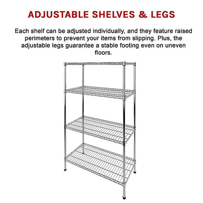 Modular Wire Storage Shelf 1200 x 450 x 1800mm Steel Shelving